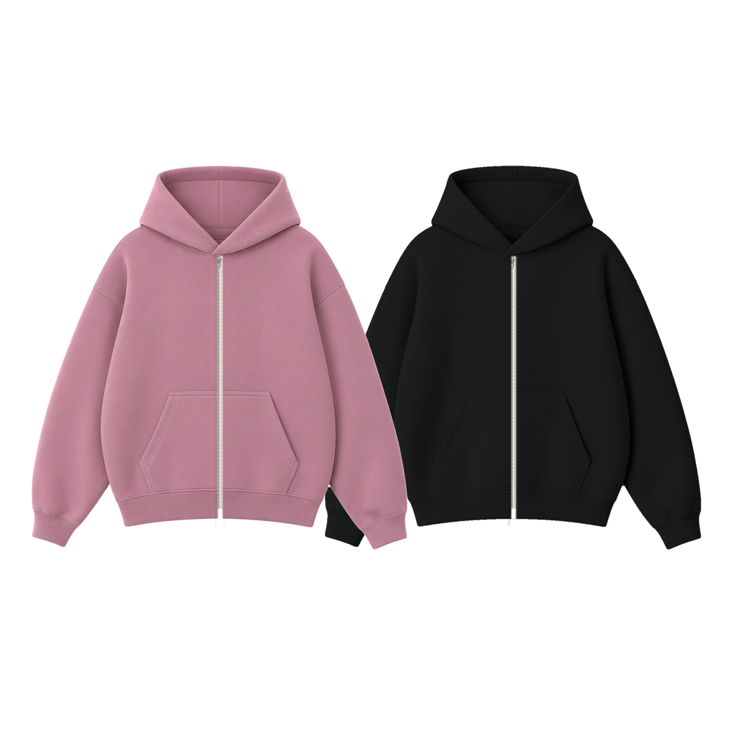 Pack of 2 Oversize Drop Shoulder Zipper