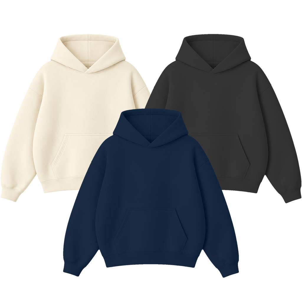 Pack of 3 Oversize Drop Shoulder Hoodie
