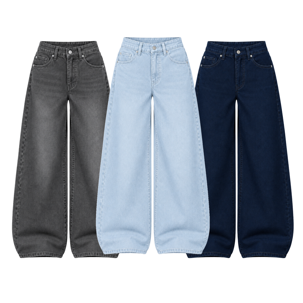 Pack of 3 Wide-leg Jeans