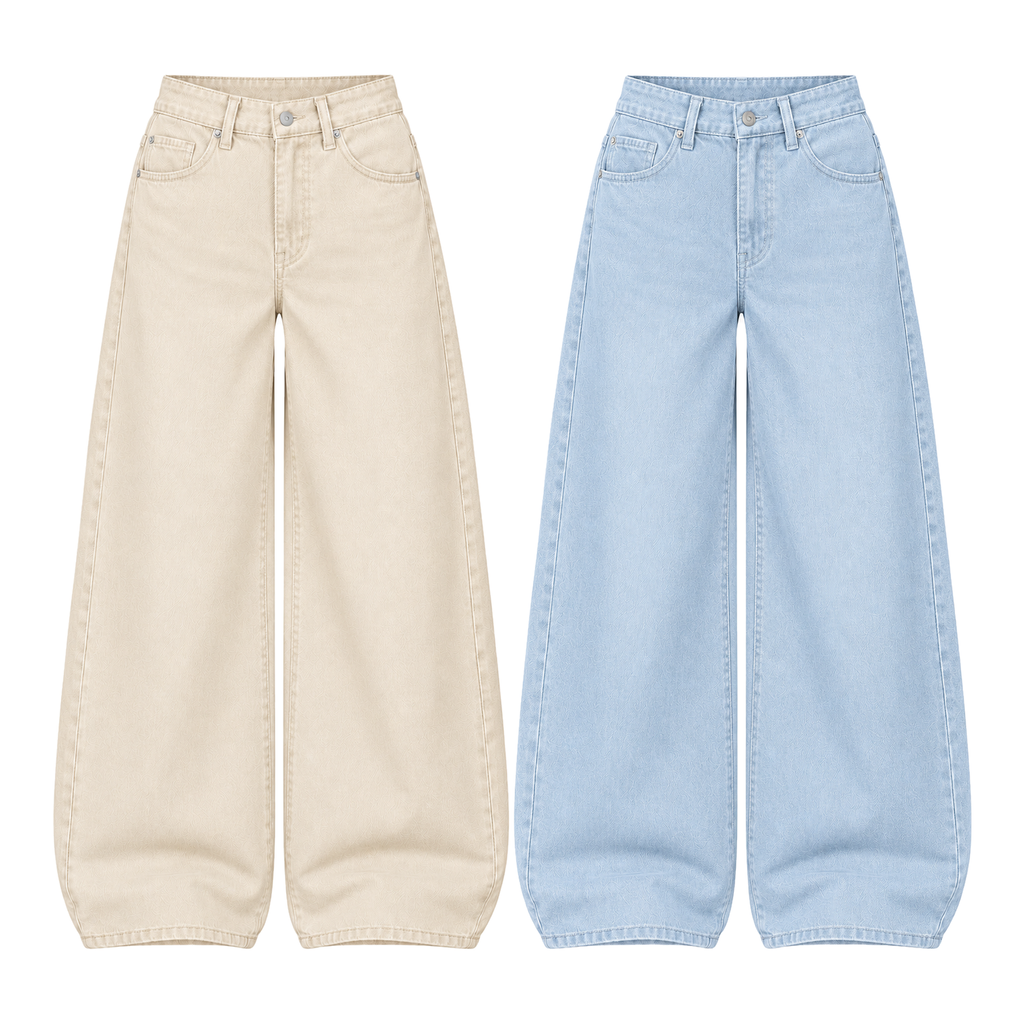 Pack of 2 Wide-leg Jeans