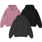 Pack of 3 Oversize Drop Shoulder Hoodie