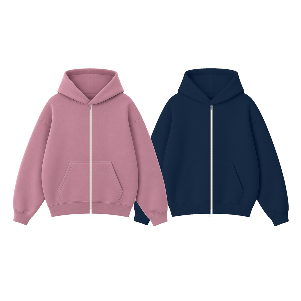 Pack of 2 Oversize Drop Shoulder Zipper