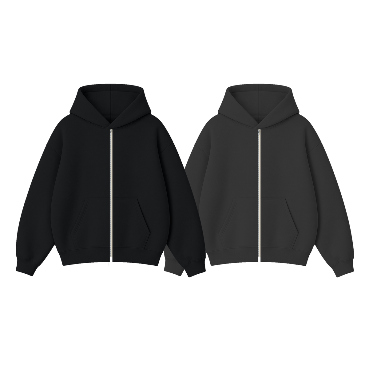 Pack of 2 Oversize Drop Shoulder Zipper