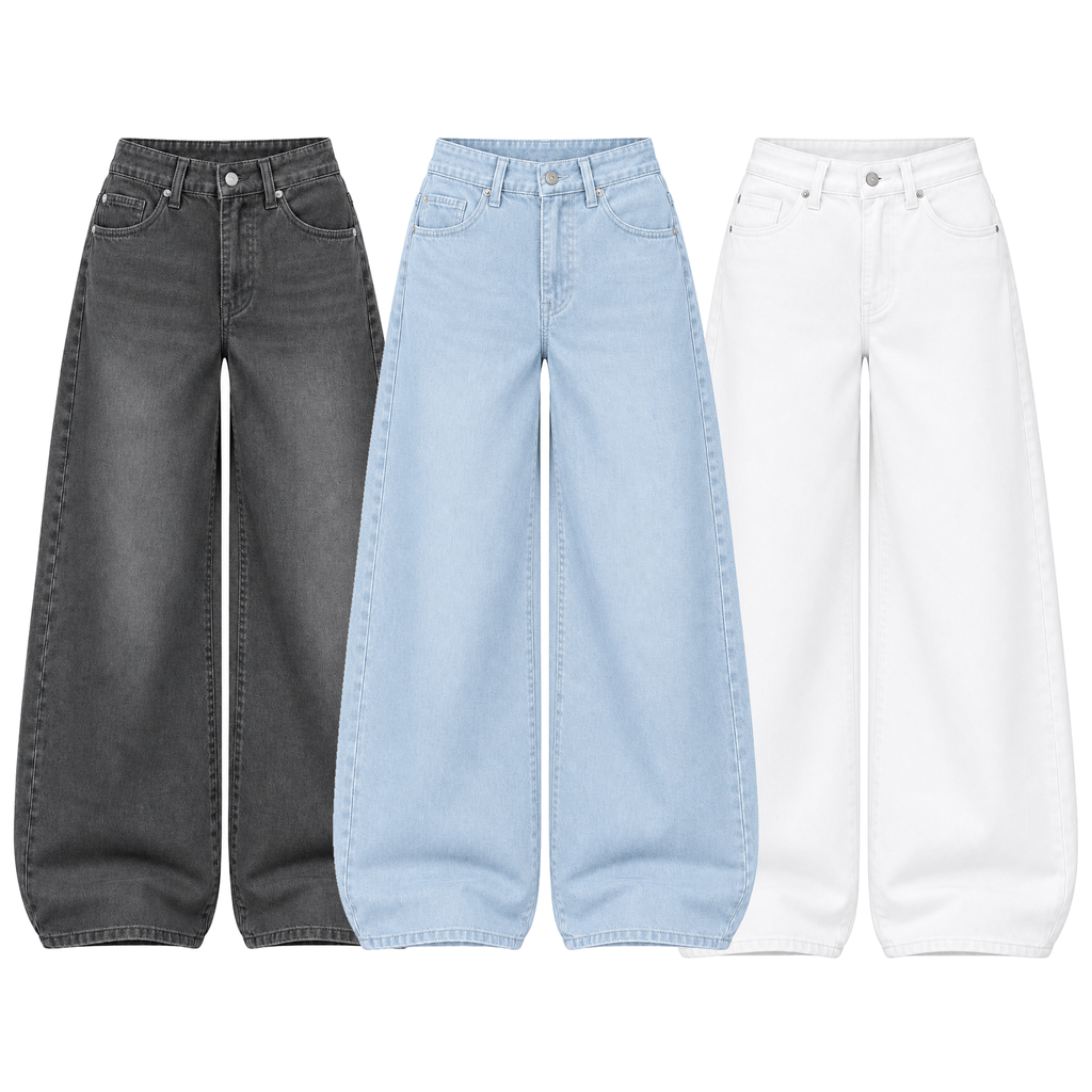 Pack of 3 Wide-leg Jeans