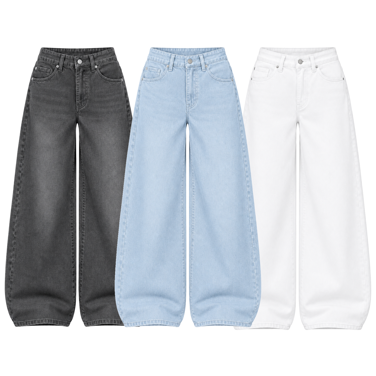 Pack of 3 Wide-leg Jeans