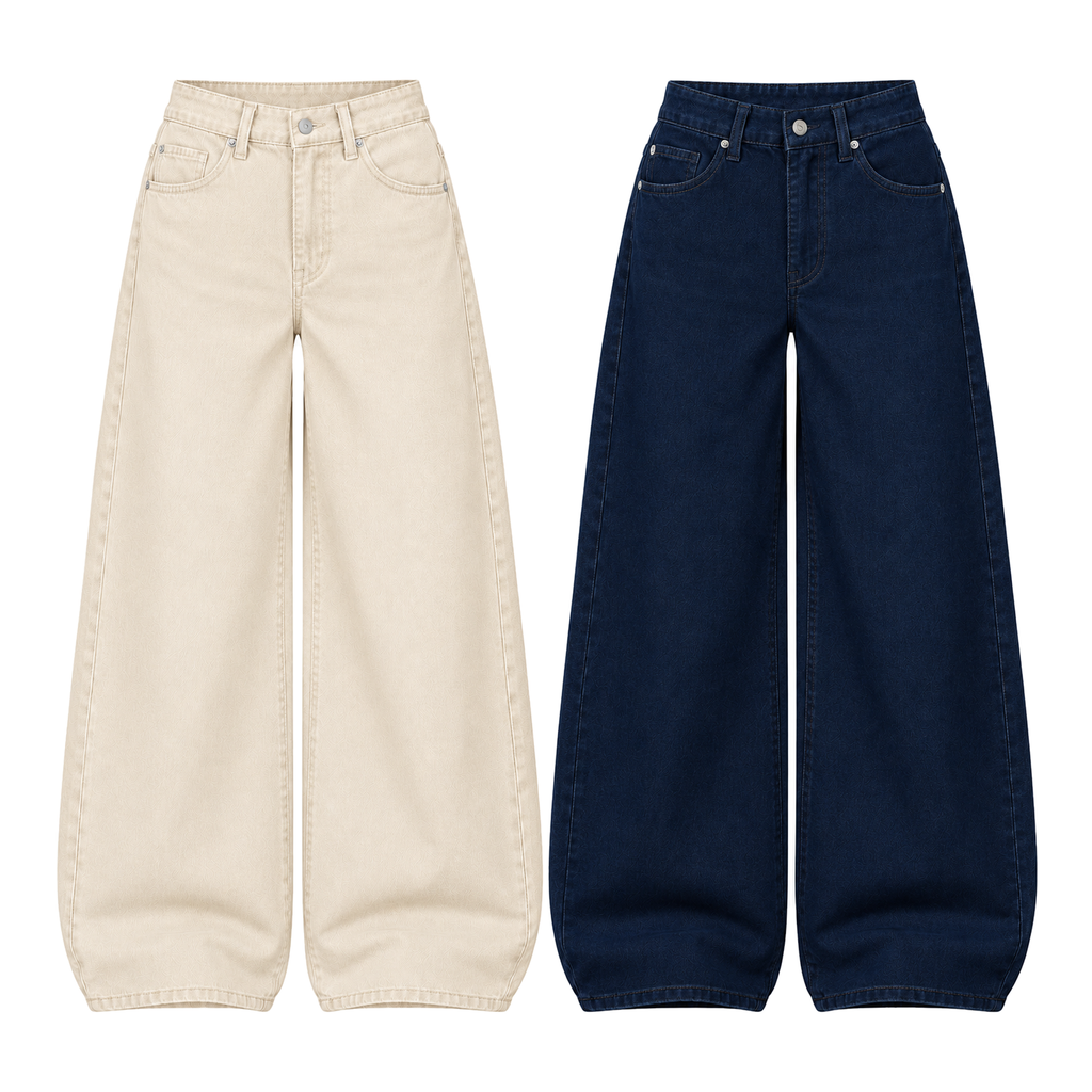 Pack of 2 Wide-leg Jeans