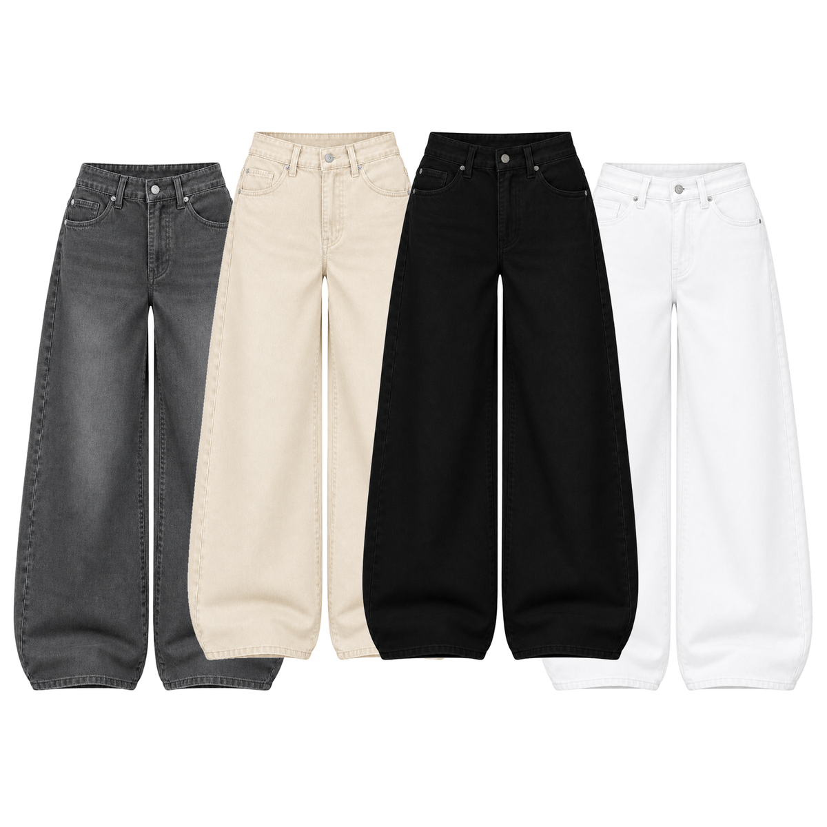 Pack of 4 Wide-leg Jeans