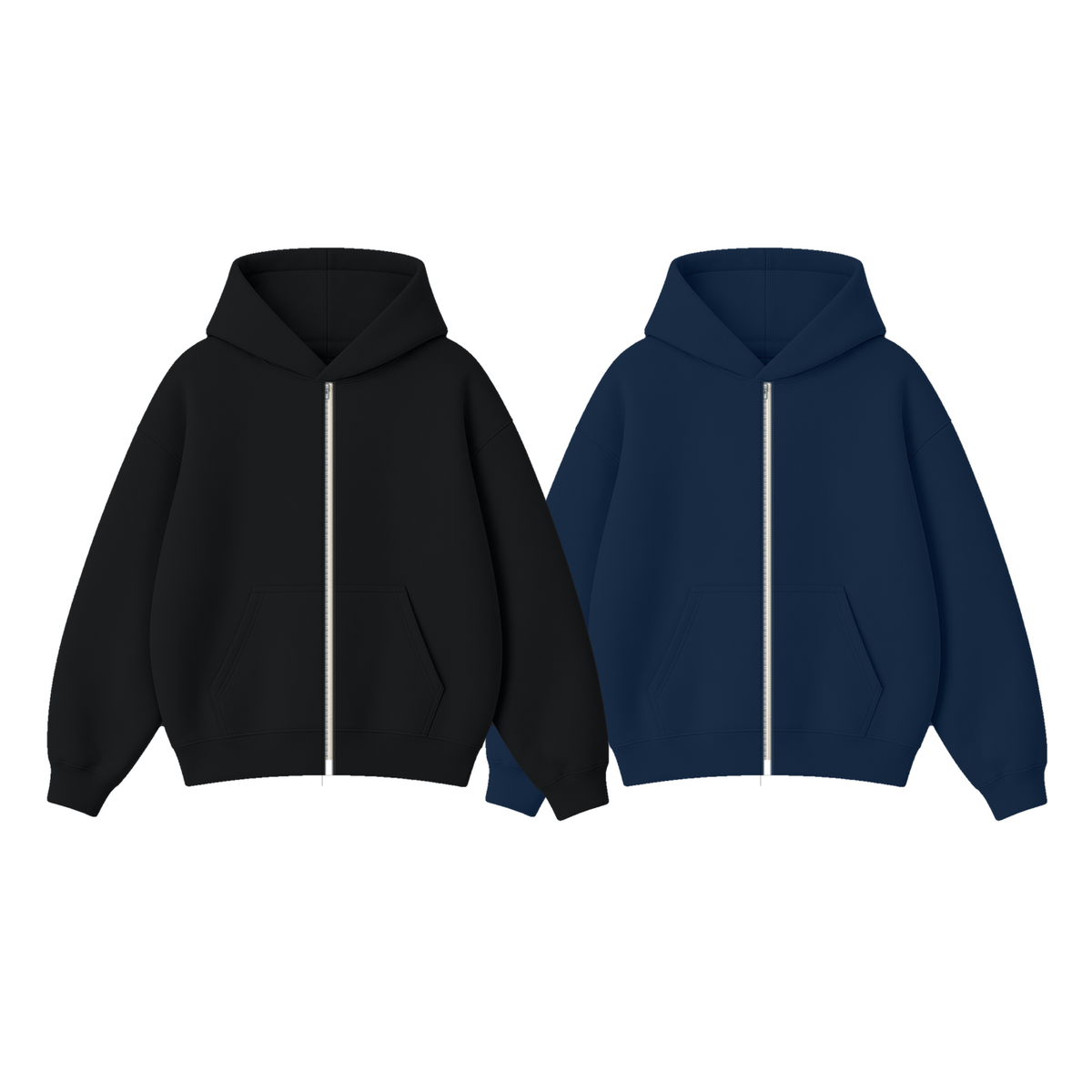 Pack of 2 Oversize Drop Shoulder Zipper