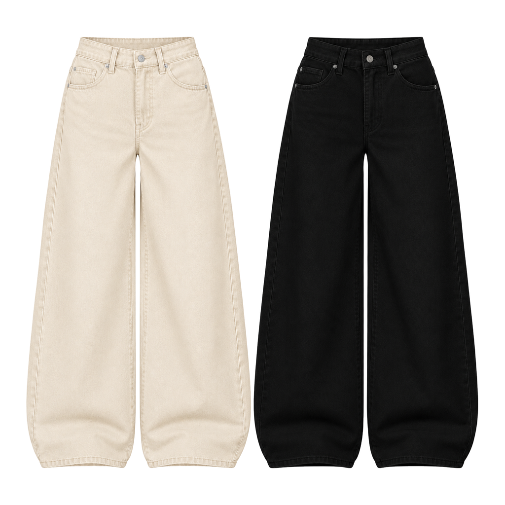 Pack of 2 Wide-leg Jeans