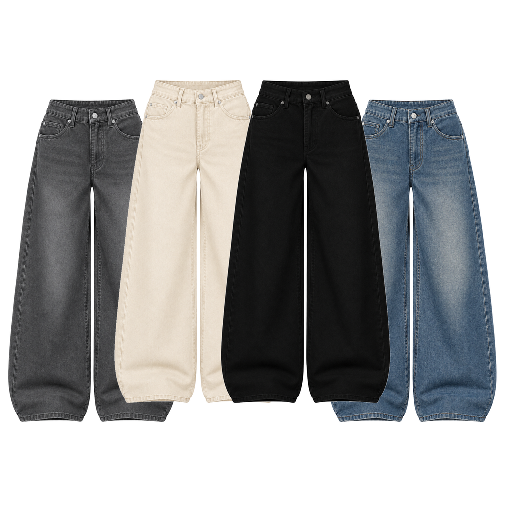 Pack of 4 Wide-leg Jeans