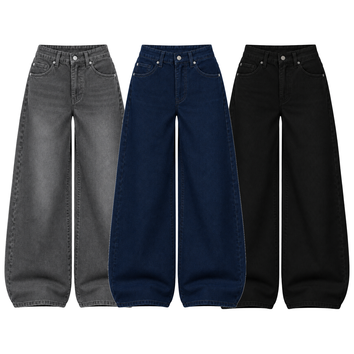 Pack of 3 Wide-leg Jeans