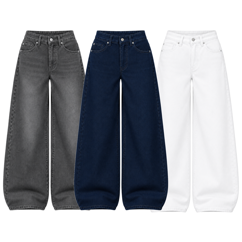 Pack of 3 Wide-leg Jeans