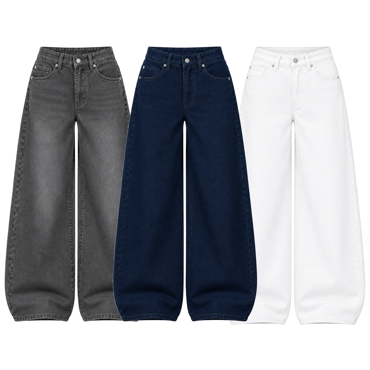 Pack of 3 Wide-leg Jeans