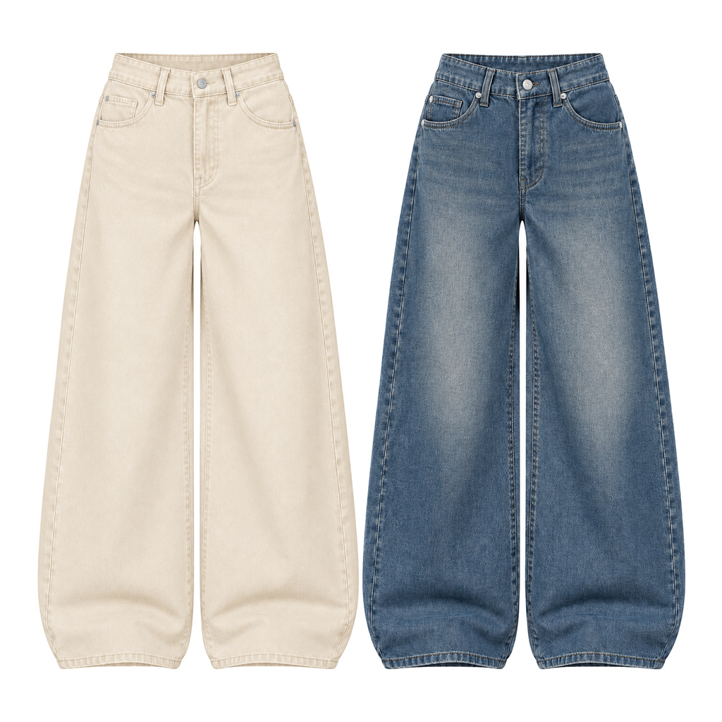 Pack of 2 Wide-leg Jeans