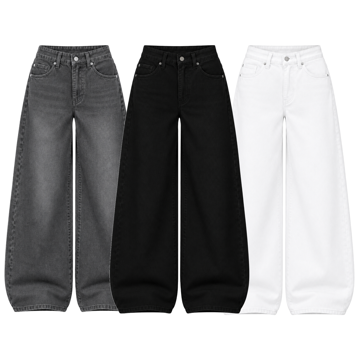 Pack of 3 Wide-leg Jeans