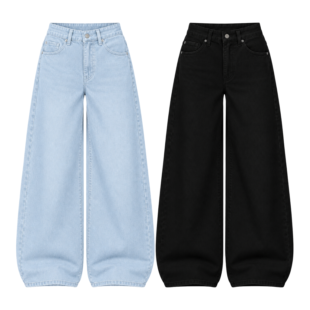 Pack of 2 Wide-leg Jeans