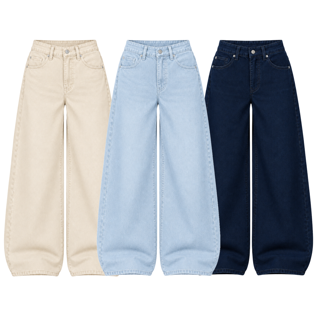 Pack of 3 Wide-leg Jeans