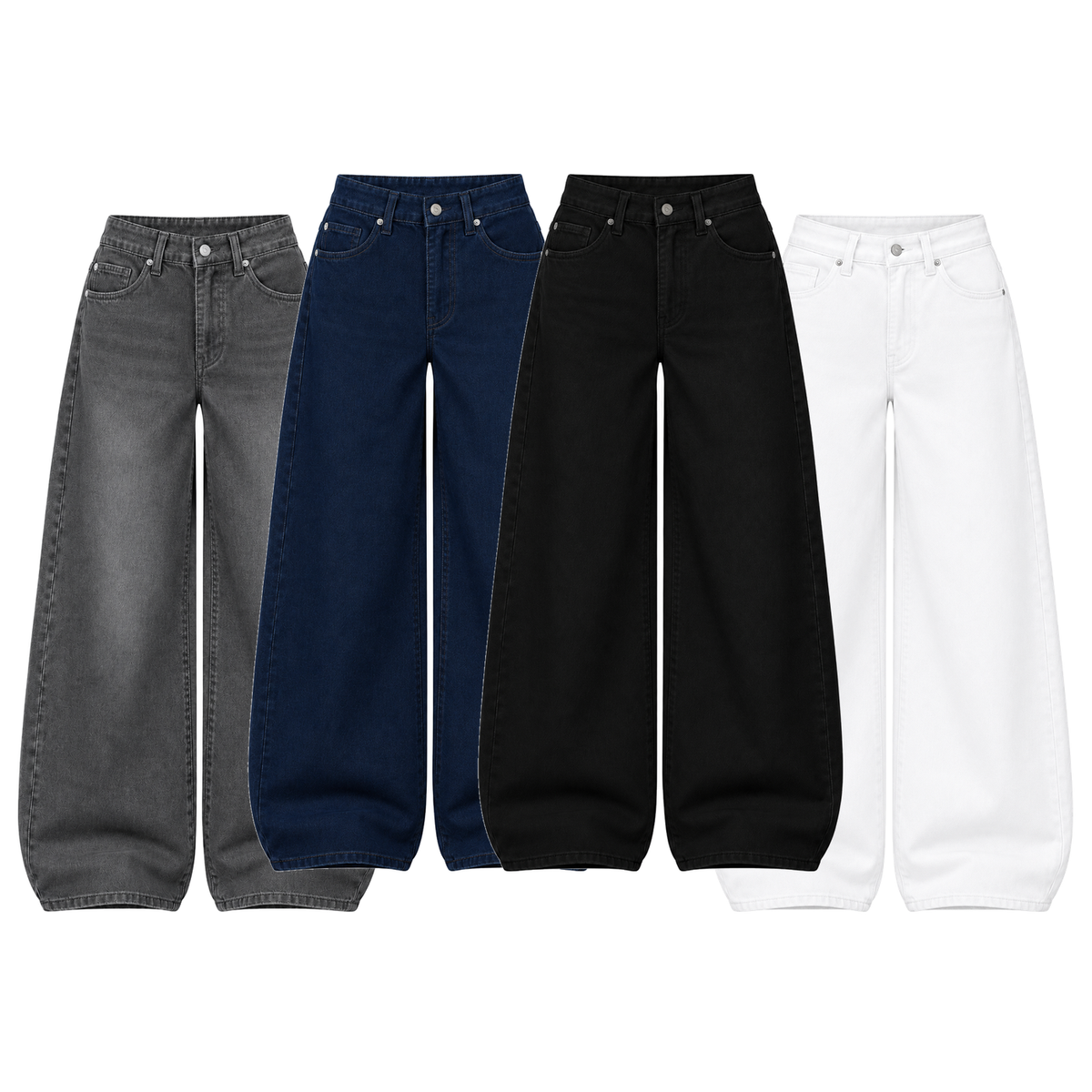 Pack of 4 Wide-leg Jeans
