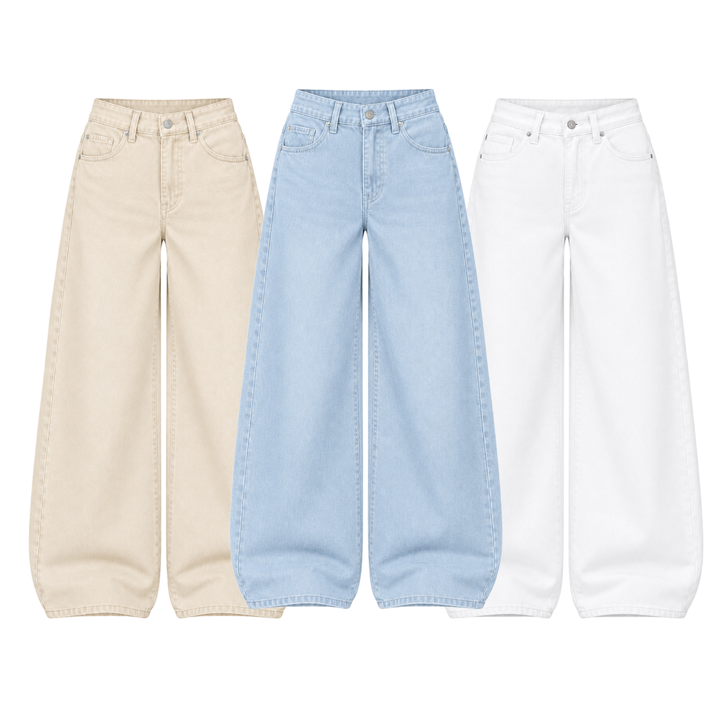 Pack of 3 Wide-leg Jeans