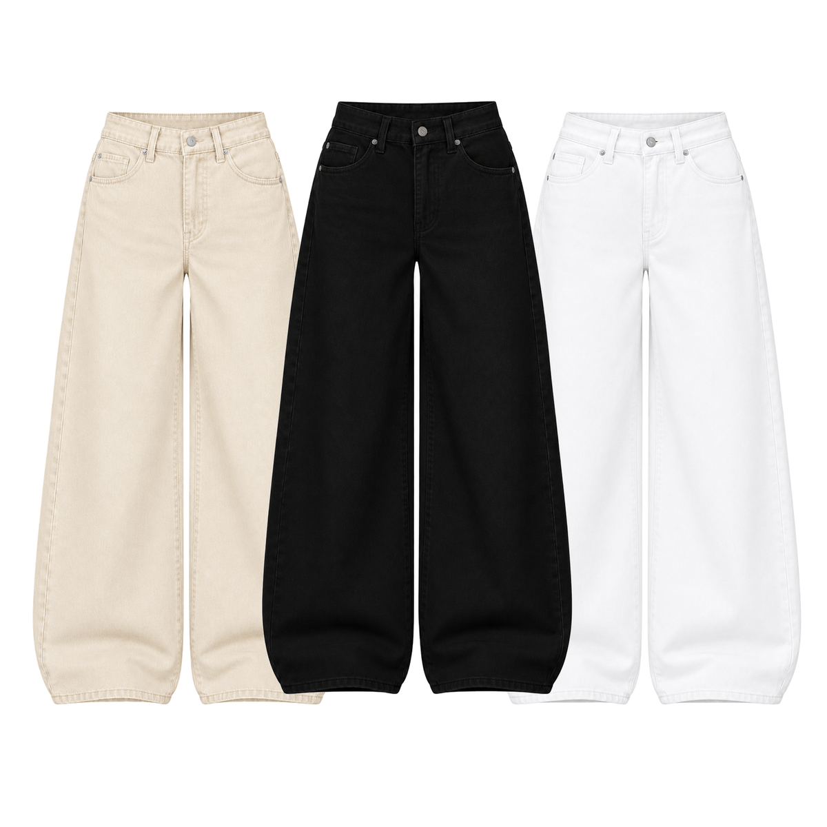 Pack of 3 Wide-leg Jeans