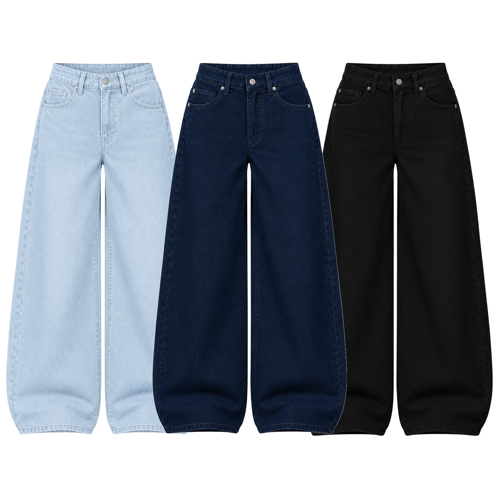 Pack of 3 Wide-leg Jeans