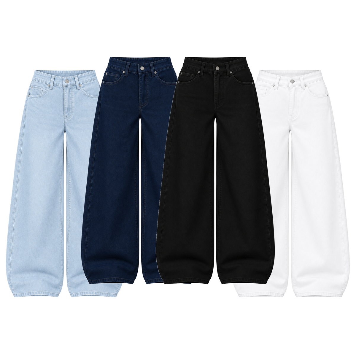 Pack of 4 Wide-leg Jeans