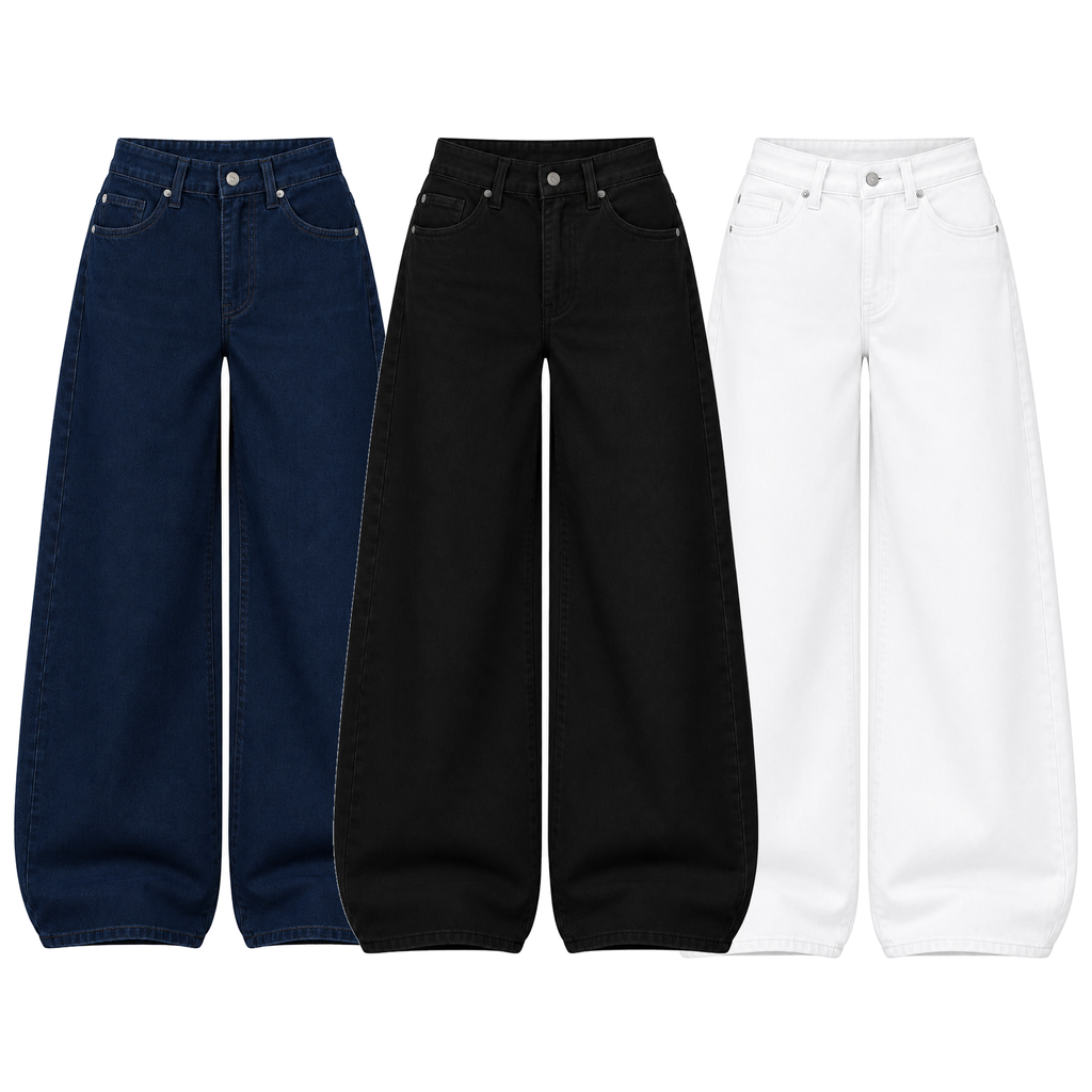 Pack of 3 Wide-leg Jeans