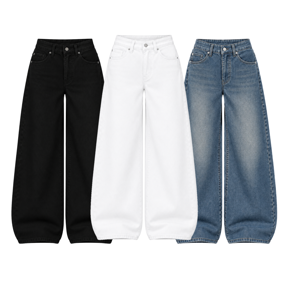 Pack of 3 Wide-leg Jeans