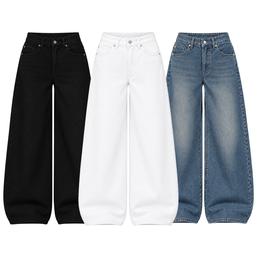 Pack of 3 Wide-leg Jeans