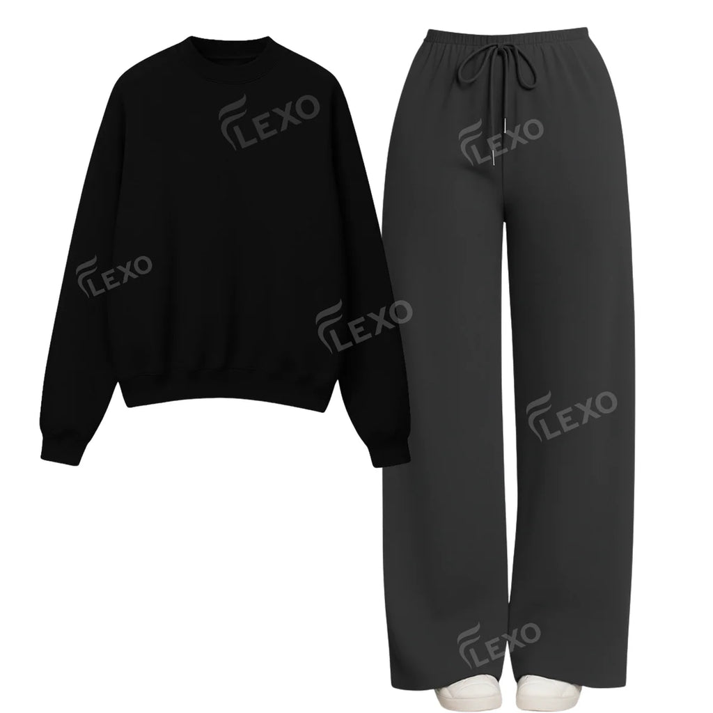 Straight Leg Trouser With Oversized Sweatshirt