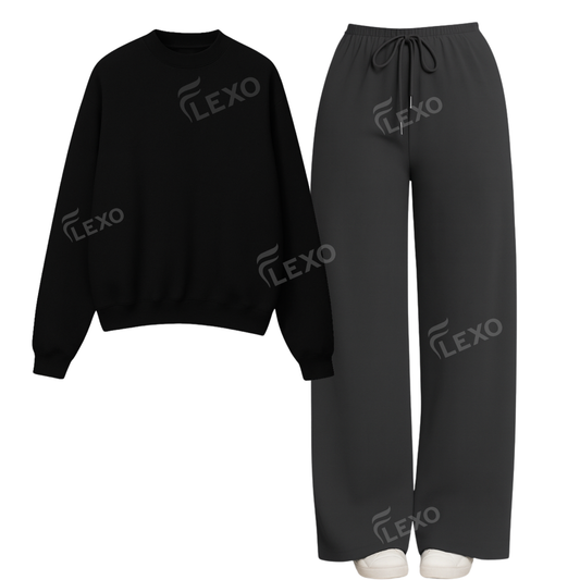 Straight Leg Trouser With Oversized Sweatshirt