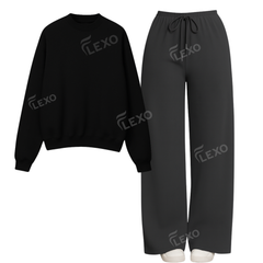 Straight Leg Trouser With Oversized Sweatshirt