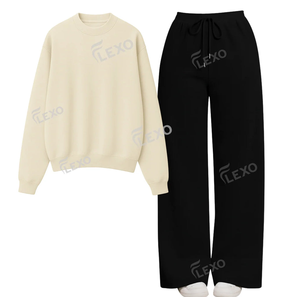 Straight Leg Trouser With Oversized Sweatshirt