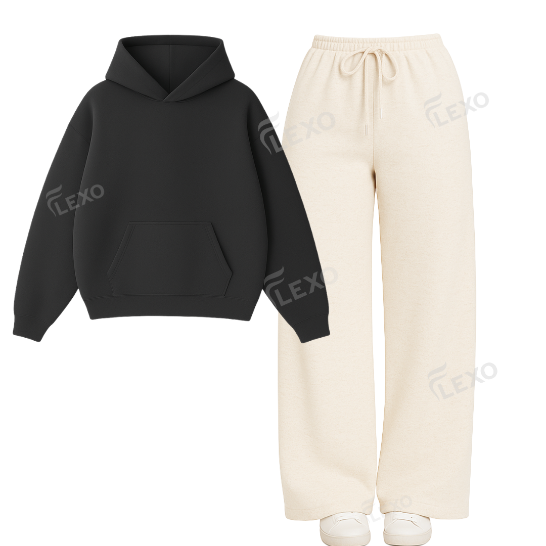 Straight Leg Trouser With Oversized Hoodie