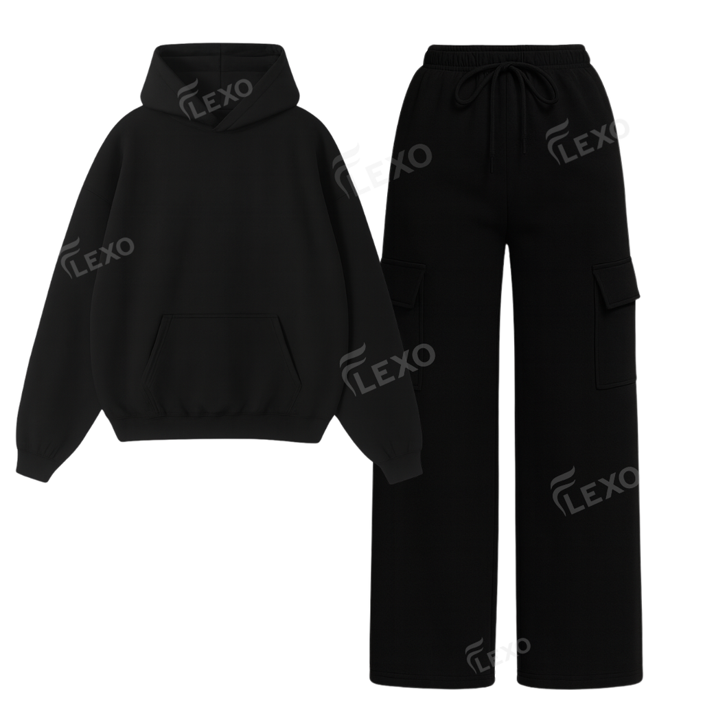 Straight Leg Cargo With Oversized Hoodie