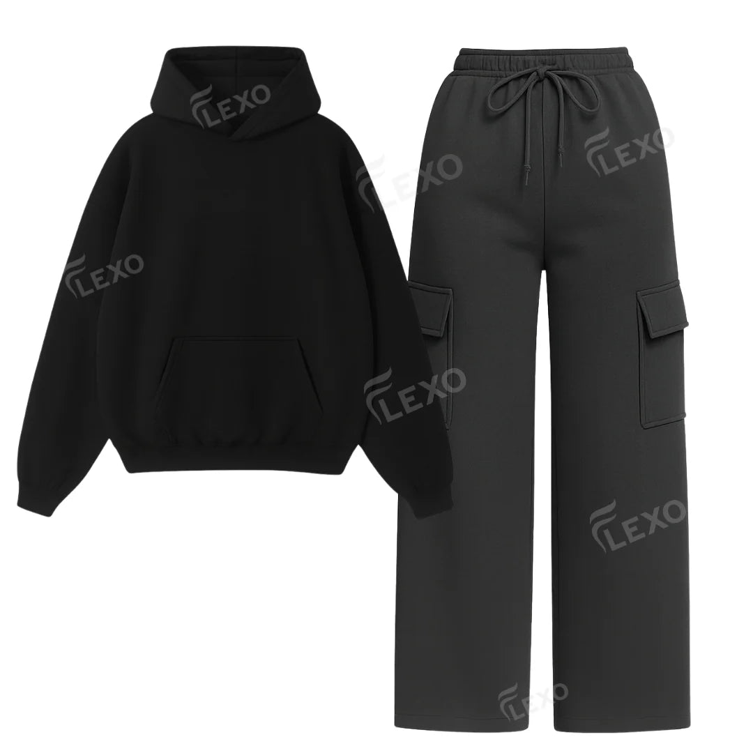 Straight Leg Cargo With Oversized Hoodie