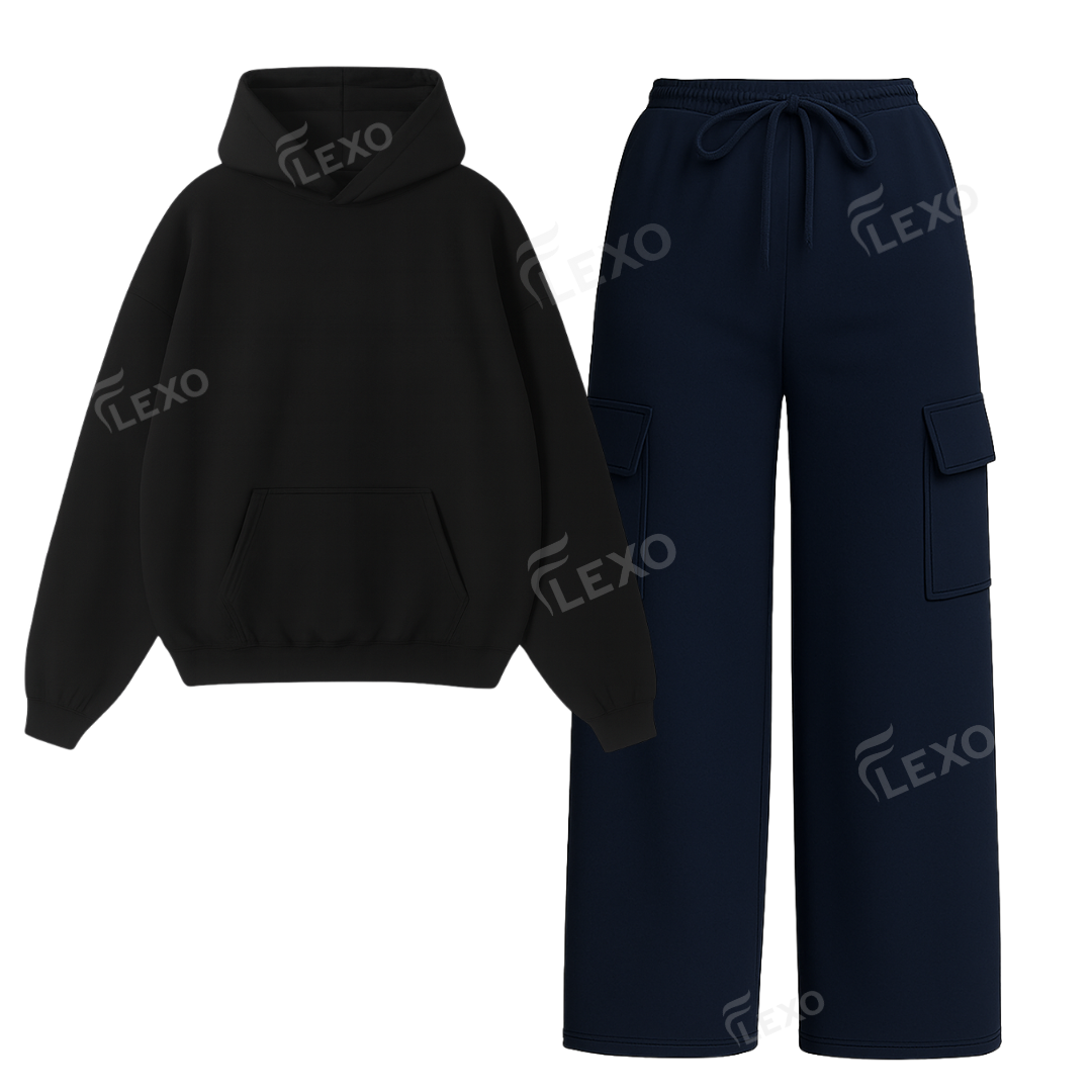 Straight Leg Cargo With Oversized Hoodie