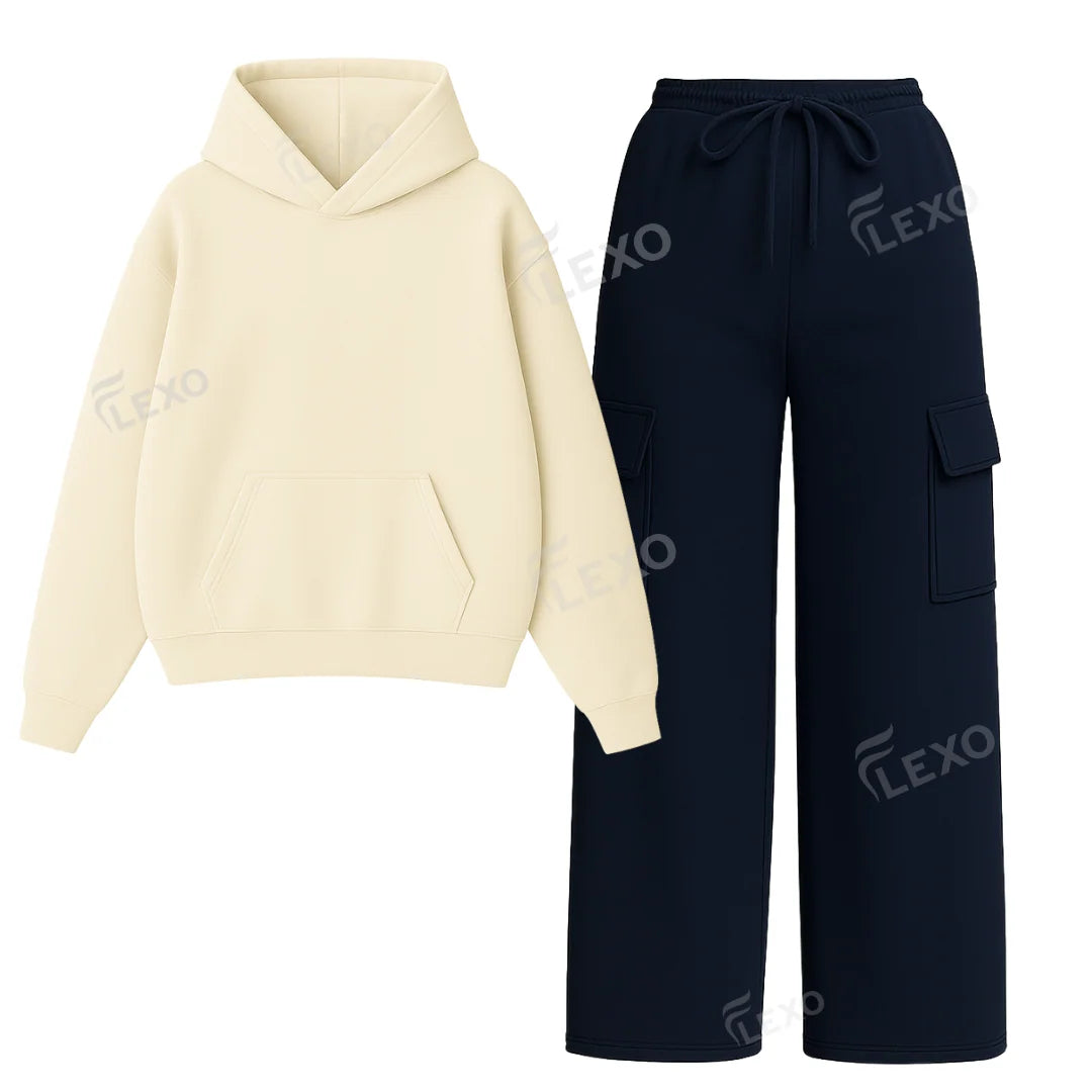 Straight Leg Cargo With Oversized Hoodie