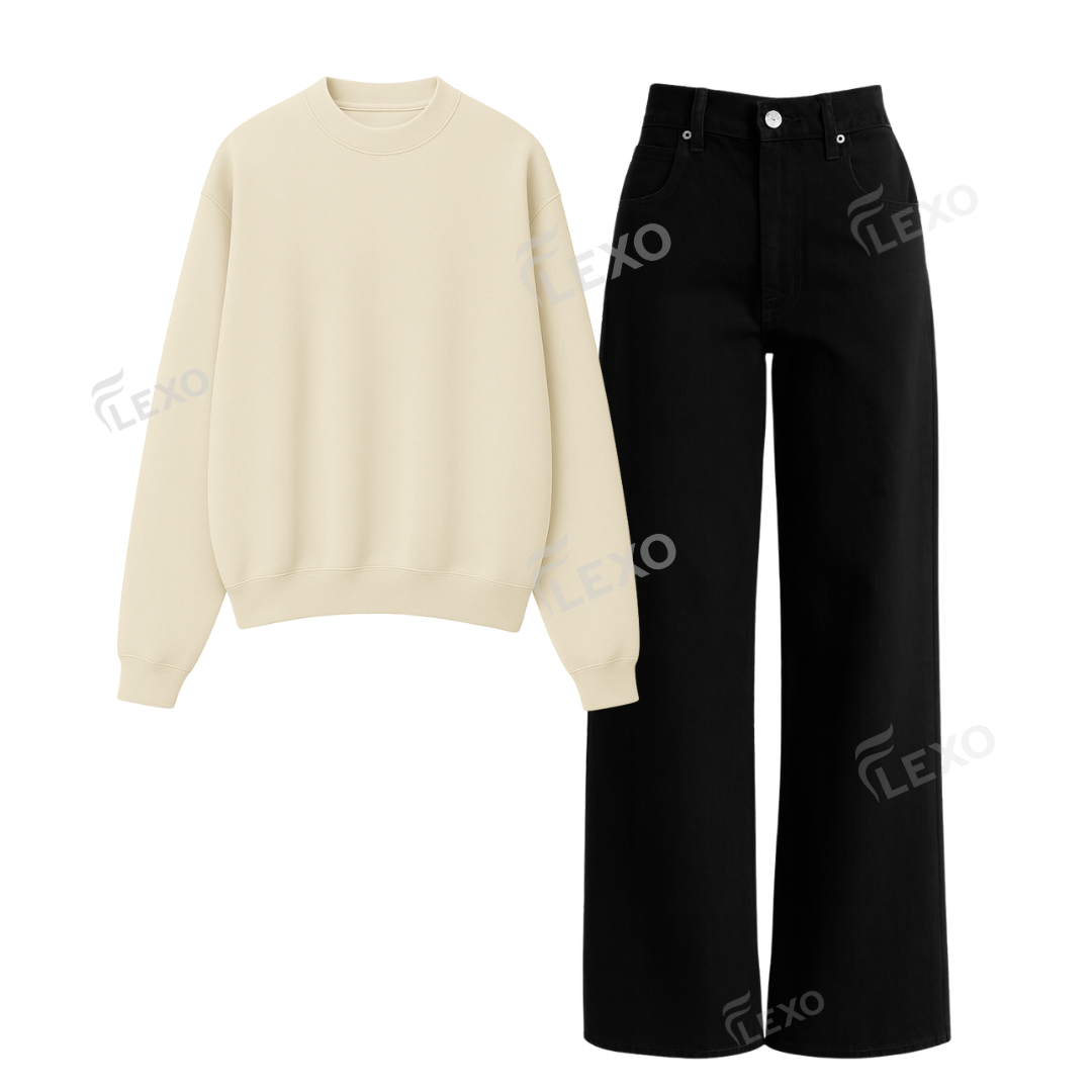 Black Baggy Jeans With Oversized Sweatshirt