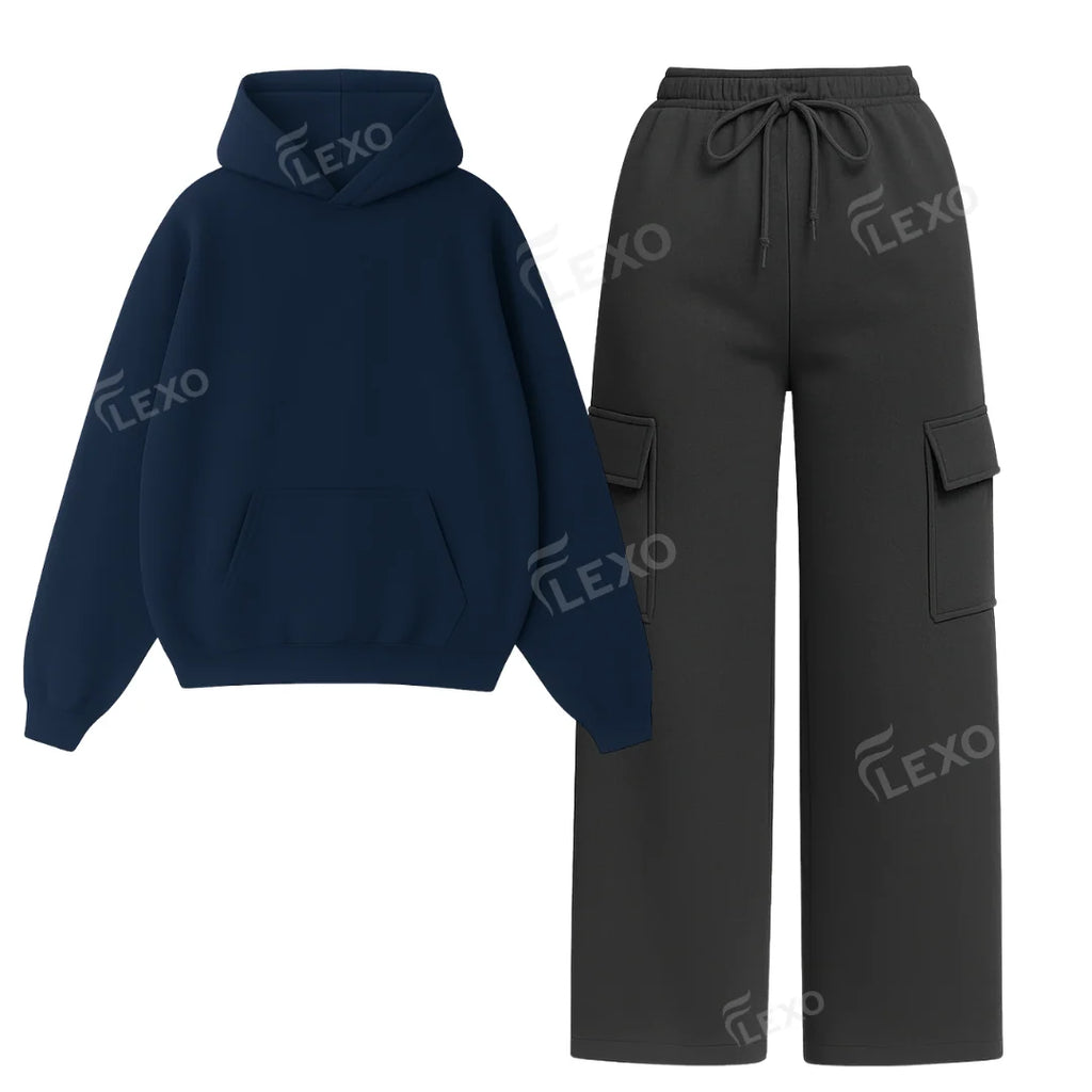 Straight Leg Cargo With Oversized Hoodie