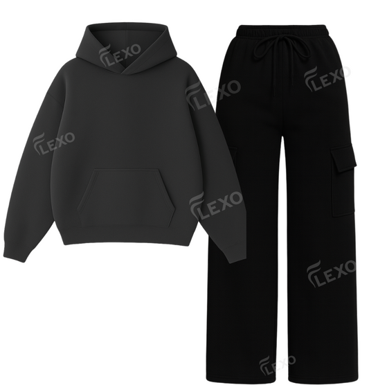 Straight Leg Cargo With Oversized Hoodie