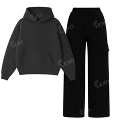 Straight Leg Cargo With Oversized Hoodie