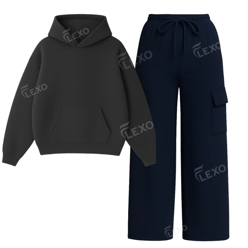 Straight Leg Cargo With Oversized Hoodie