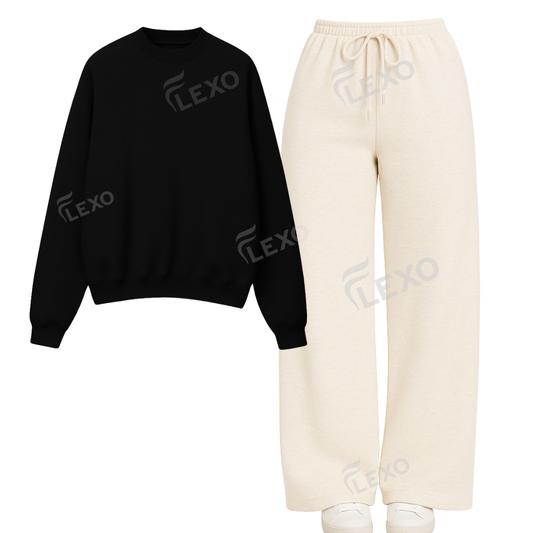 Straight Leg Trouser With Oversized Sweatshirt
