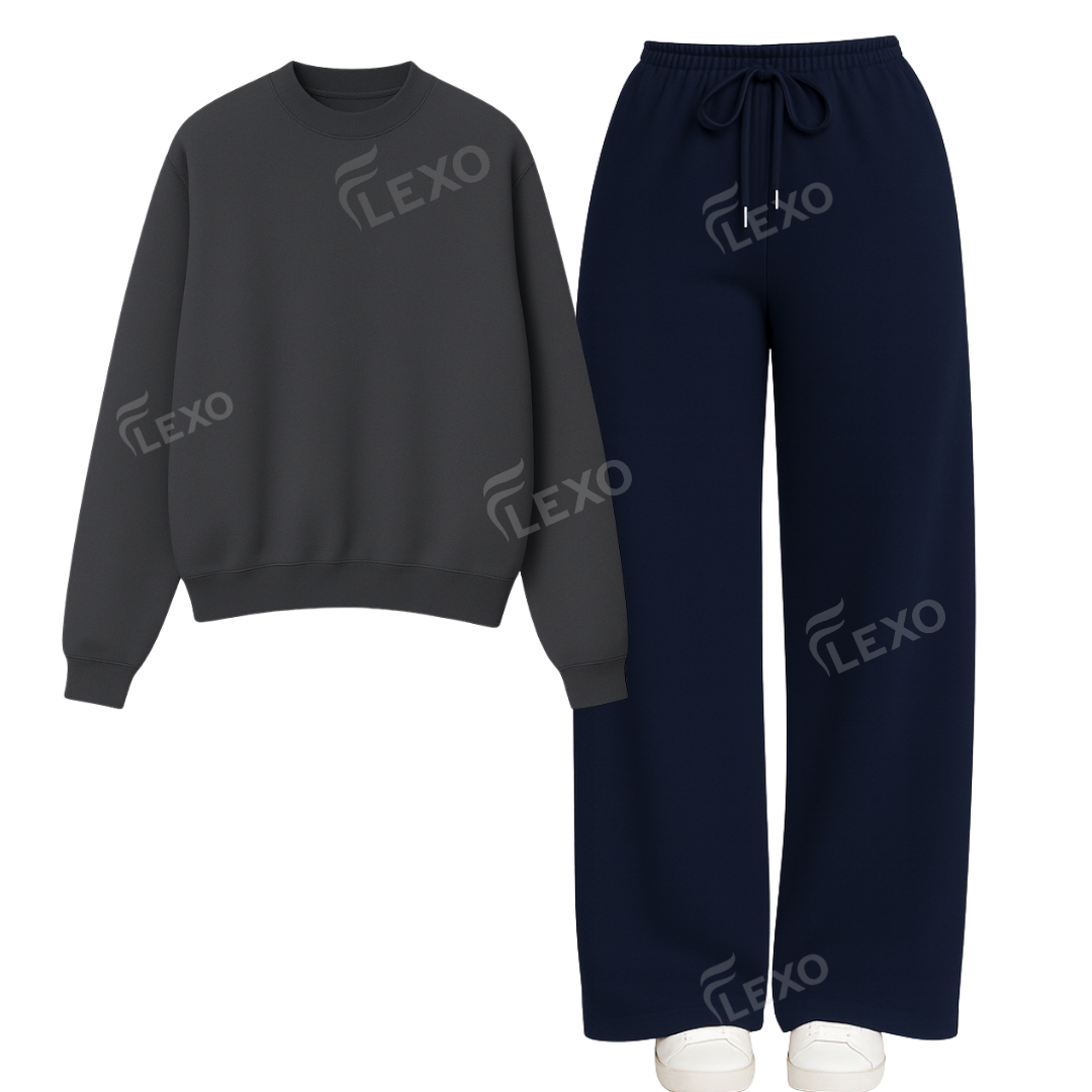 Straight Leg Trouser With Oversized Sweatshirt