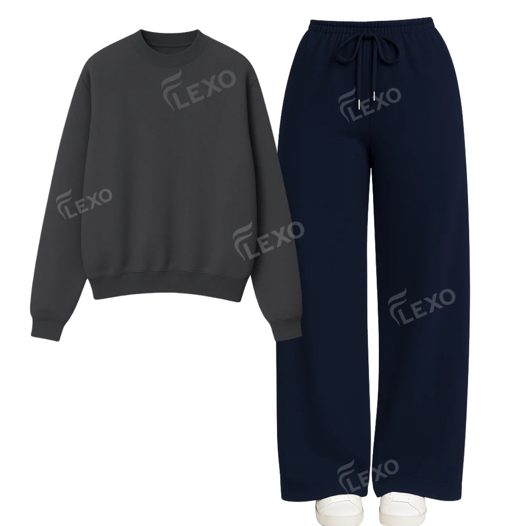 Straight Leg Trouser With Oversized Sweatshirt