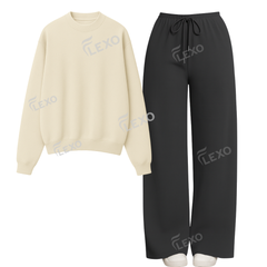 Straight Leg Trouser With Oversized Sweatshirt