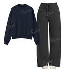 Straight Leg Trouser With Oversized Sweatshirt