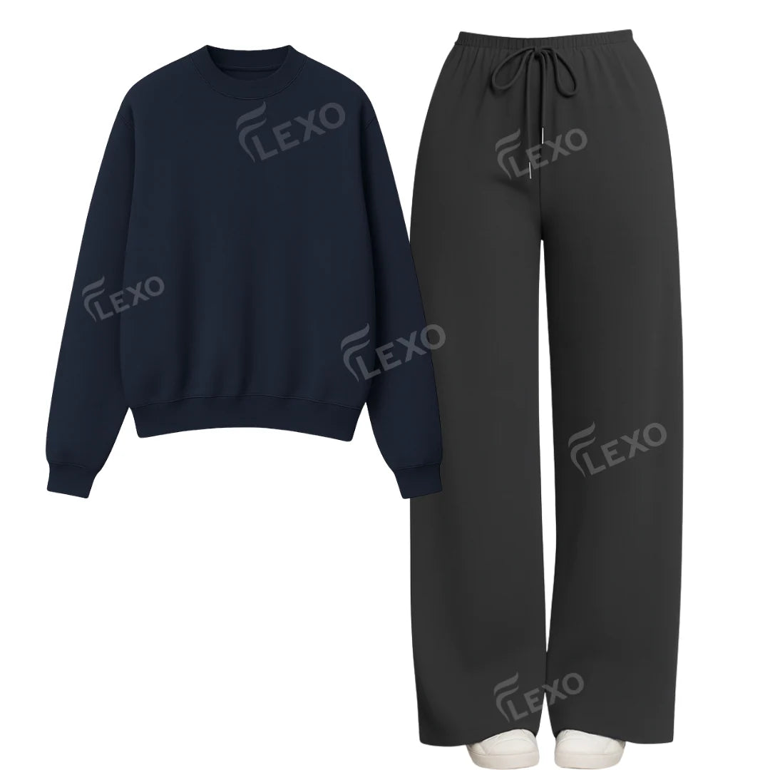 Straight Leg Trouser With Oversized Sweatshirt
