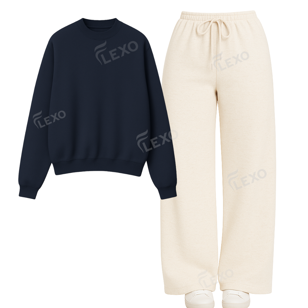 Straight Leg Trouser With Oversized Sweatshirt